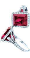 TIFFANY & Co-Platinum-rubellite-diamond-rings