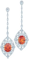 TIFFANY & Co-earrings-spessartites-diamonds-platinum-2013-Blue Book Collection.