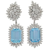 VAN ClEEF & ARPELS-Aquamarine-Diamond-Ear Clips