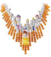 VAN ClEEF & ARPELS-Izmir Necklace- Bals de Légende-diamonds-mandarin garnet-opal-amethysts-rubellites-citrines-spinels-topaz-yellow sapphire