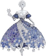 VAN ClEEF & ARPELS-Peau d'Âne collection-Moon Dress brooch-diamonds-blue spinels-tanzanites-sapphires