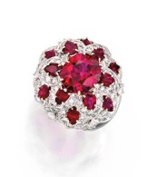 VAN ClEEF & ARPELS-Platinum-Runy-Diamond-Ring