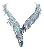 VAN ClEEF & ARPELS-Plumes de Martin Pêcheur-necklace-diamonds-sapphires-black spinels-tourmalines-sapphires