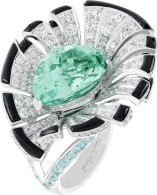 VAN ClEEF & ARPELS-The Everlasting Light Ring-diamonds-onyx-tourmalines-Brazilian Paraiba tourmaline
