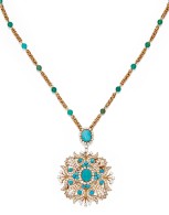 VAN ClEEF & ARPELS-Turquoise-diamond-pendat-brooch-chain