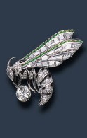 VAN ClEEF & ARPELS-diamond-onyx-demantoid garnet-wasp brooch