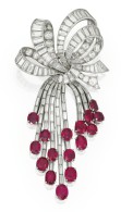 VAN ClEEF & ARPELS-platinum-white gold-ruby-diamond-brooch