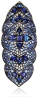 WEBSTER STEPHEN-Blue Belle Epoque Ring-Black rhodium plated white gold-black diamonds-sapphires