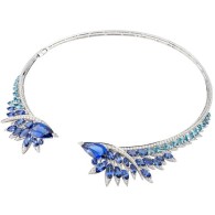 WEBSTER STEPHEN-Collection Magnipheasant Collier Plumage Collar-white gold-marquise cut tanzanite-white gold-tanzanite-aquamarines-white diamond pavé
