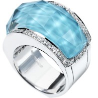 WEBSTER STEPHEN-Crystal Haze collection Classic ring-white gold-turquoise-quartz-white diamonds