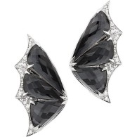 WEBSTER STEPHEN-Flight  by Night collection-Crystal Haze earstuds-white gold-hematite-quartz-white diamonds