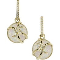WEBSTER STEPHEN-Forget me not collection-Bubble small earrings-yellow gold-white opal-quartz-white diamonds