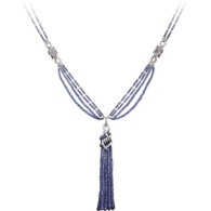 WEBSTER STEPHEN-Forget me not collection-Cascade beaded necklace-white gold-blue sapphire beads-white diamonds