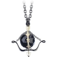 WEBSTER STEPHEN-Silver Capsule collection-Astro ball Sagittarius-Sterling silver-jet crystal-white cubic zirconia- black rhodium-yellow gold plating
