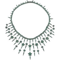 WEBSTER STEPHEN- Stargazer collection-collar-white gold-black rhodium plated-emeralds