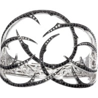WEBSTER STEPHEN-Thorn Collection Cuff ring-white gold-black diamaonds-white diamonds