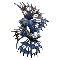 WEBSTER STEPHEN-Titanium-sapphire-diamond-Jewels Verne brooch