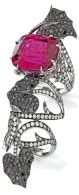 WEBSTER STEPHEN-rubellite tourmaline-long finger ring-Dark Jewel collection for Dom Perignon