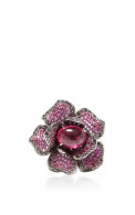 WENDY YUE-Butterfly And Flower Cocktail Ring-diamonds-sapphires-green garnets-white Gold