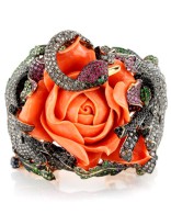 WENDY YUE-Dark Fantasie ring-Rose Gold Bangle-Coral-white Diamond-Blue Sapphire-Pink Sapphire-Tsavorite-Ruby-Emerald-Spinel