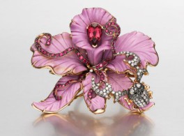 WENDY YUE-Floral- Anello orchidea-titanium-diamonds