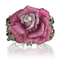 WENDY YUE-white Gold Bangle-White Diamond-Pink Sapphire-Ruby-Tsavorite