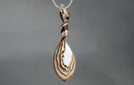 WESLEY HARRIS- Mokume Spiral-green gold-sterling silver-coper-brass-shakudo-shibuichi
