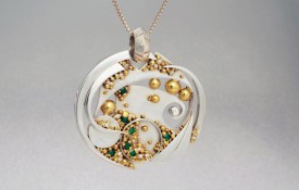 WESLEY HARRIS-diamonds-emeralds-or jaune-sterling silver