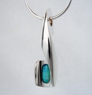 WESLEY HARRIS-opal-Carved setting-sterling silver-australian opal
