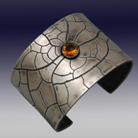 WOLFGANG VAATZ-Cuff-oxidized sterling silver-citrine