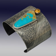 WOLFGANG VAATZ-Cuff-sterling silver-Turquoise-citrine