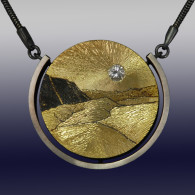 WOLFGANG VAATZ-pendant-gold-sterling silver-white beryl