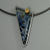 WOLFGANG VAATZ-pendant-pietersite-heliodor beryl-sterling silver