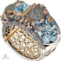 ZORAB-blue topaz-white diamonds-yellow diamonds