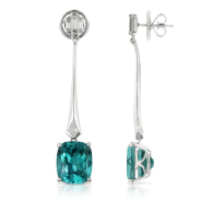 Collection Winter 2014, boucle d&rsquo;oreille, Apatite, or blanc, diamants, KAT FLORENCE