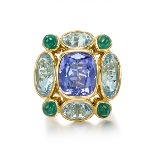 #CASSANDRA GOAD #Gold #Tanzanite #Aquamarine #Emerald #Diamond #Ring #Or #Aigue Marine #Emeraude #Bague