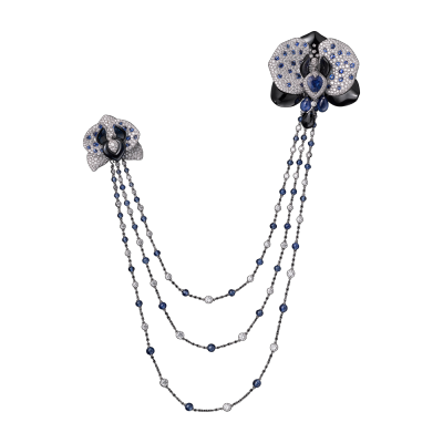 CARTIER-Collection Cartier royal- ornement broche- charoite-saphir-diamants