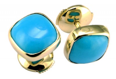 boucles d'oreilles en Turquoise - Création Laurent SIKIRDJI