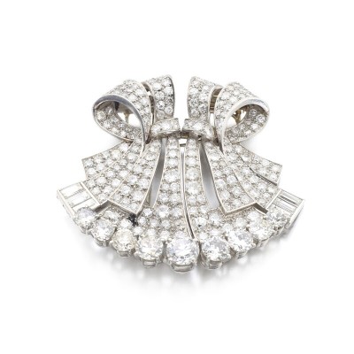 #BOUCHERON #Double clip #diamond #brooch diamant #1950s