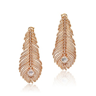 #BOUCHERON #'Plume de Paon' #Pair Pendent Earrings #Diamonds #Diamants #寶詩龍 #鑽石 耳墜一對