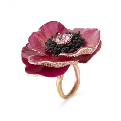 BOUCHERON #Ring #PadparadschaSapphire #Titanium #BlackSpinels #YellowSapphires #Violet#Sapphires