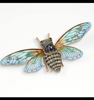 #BOUCHERON #brooch #enamel #diamonds #sapphires #circa 1910 #émail #broche #diamants #saphirs