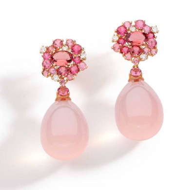 #BRUMANI #Baobab Rose collection #Baobab earrings #diamonds #pink tourmaline #rose quartz