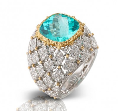 #BUCCELLATI #Bague Cocktail #Diamants #tourmaline #Diamonds #Tourmaline