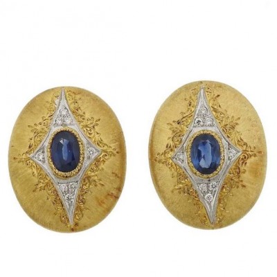 BUCCELLATI #earrings #Sapphires #Diamonds
