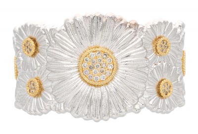 #BUCCELLATI-#sterling-silver-#Diamond-#diamant-#cuff-#bracelet