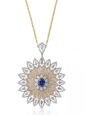 BUCCELLATTI #Collar #Diamonds #Sapphire #WhiteGold #YellowGold