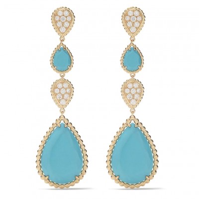 #Boucheron #Diamonds #turquoise #Earrings