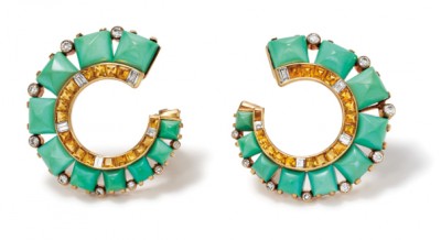 #CARTIER #1937 #Turquoise #Citrine #Diamond #Gold #Earrings