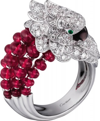 CARTIER #BagueLesOiseauxLibérés #Ring #Diamonds #Rubies #Emeralds